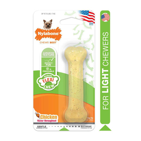 Nylabone FlexiChew Bone Chicken Flavour Dog Toy