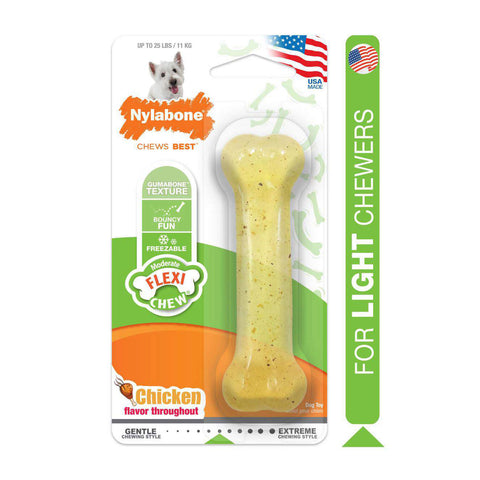 Nylabone FlexiChew Bone Chicken Flavour Dog Toy