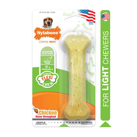 Nylabone FlexiChew Bone Chicken Flavour Dog Toy