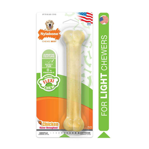 Nylabone FlexiChew Bone Chicken Flavour Dog Toy