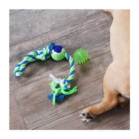 Kazoo Twisted Rope Sling Tennis Ball Dog Toy