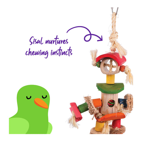 Kazoo Man with Sisal Rope & Chips Bird Toy