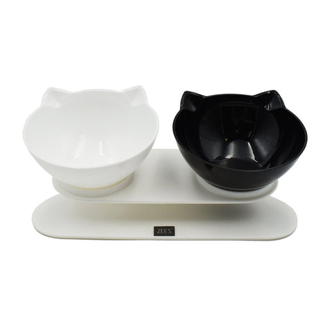 ZEEZ Double Elevated Tilted Cat Bowl 2x250ml