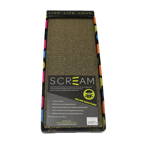 Scream Incline Cat Scratcher Multicolour 48x20x25cm Cat Toy