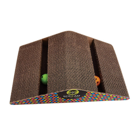 Scream Triangle Cat Scratcher Multicolour 39.5x10cm Cat Toy