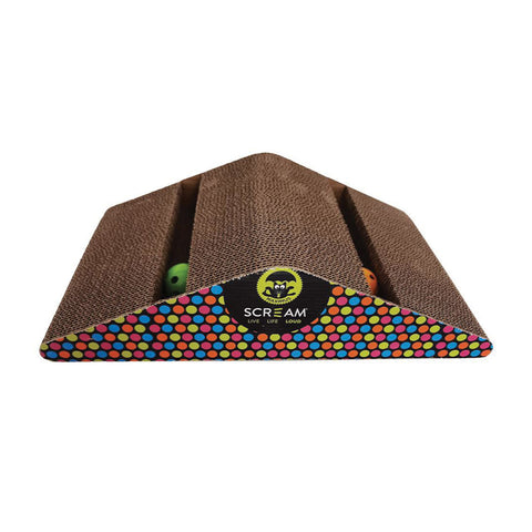 Scream Triangle Cat Scratcher Multicolour 39.5x10cm Cat Toy