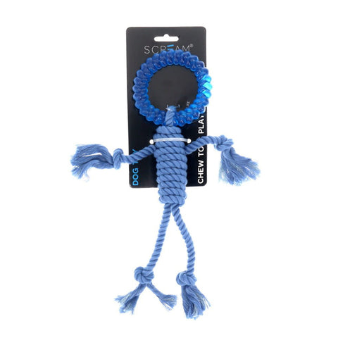 Scream Rope Man with Tpr Head Dog Toy Loud