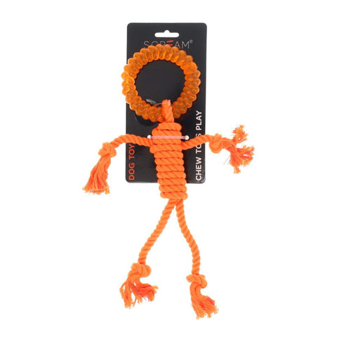 Scream Rope Man with Tpr Head Dog Toy Loud