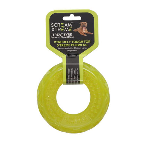 Scream Xtreme Treat Tyre Dog Toy