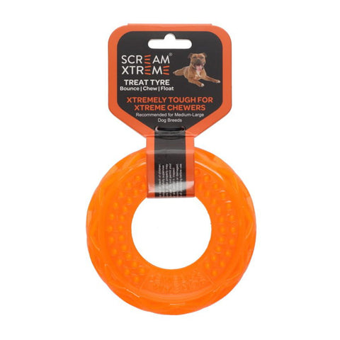 Scream Xtreme Treat Tyre Dog Toy