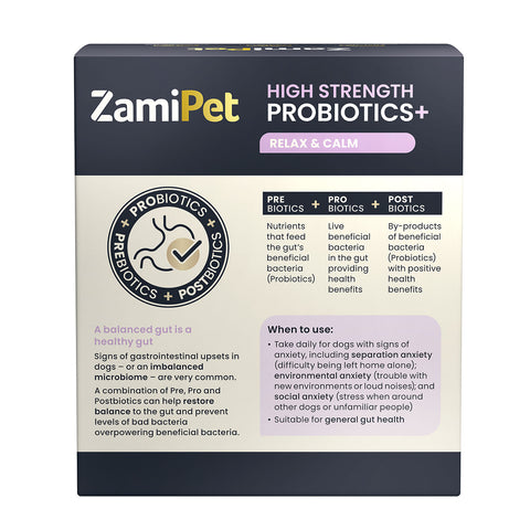 ZamiPet High Strength Probiotics + Relax & Calm 30 x 1.2g Powder Sachets for Dogs