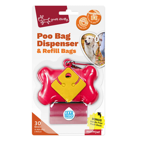 Yours Droolly Poo Bag Dispenser & 30 Refill Bags