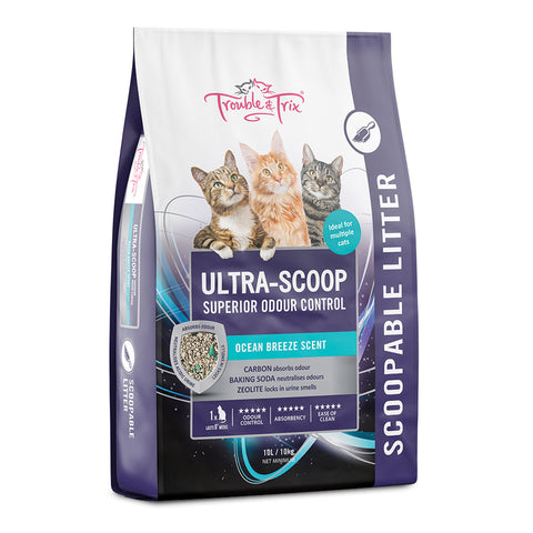 Trouble & Trix Ultra-Scoop Ocean Breeze Scent Cat Litter 10L / 10kg