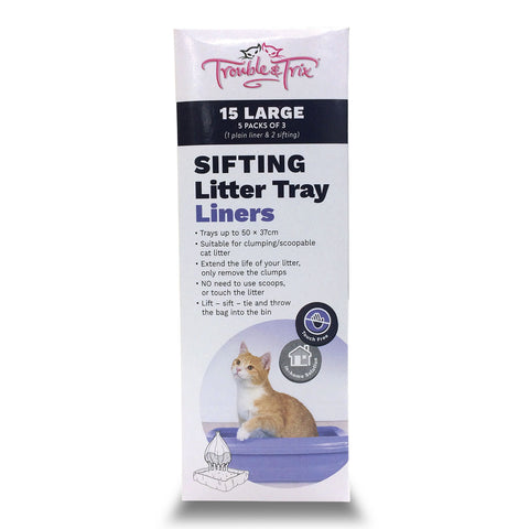 Trouble & Trix Easy Clean Sifting Litter Liners 15 Pack