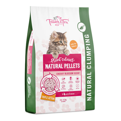 Trouble & Trix Cherry Blossom Scent Natural Pellets Cat Litter 10L / 4.3kg