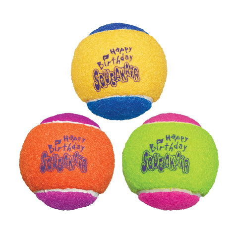 KONG Squeakair Birthday Balls Dog Toy Medium 3pk