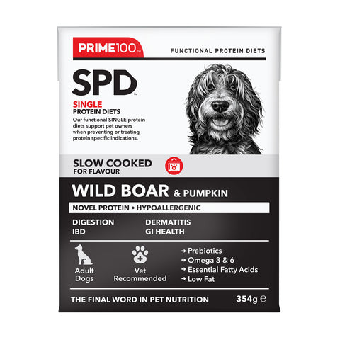 Prime100 SPD Slow Cooked Wild Boar & Pumpkin Adult Wet Dog Food 354g