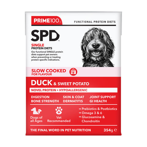 Prime100 SPD Slow Cooked Duck & Sweet Potato Adult Wet Dog Food 354g