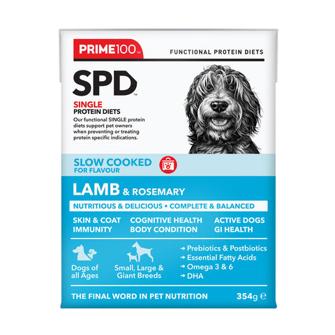 Prime100 SPD Slow Cooked Lamb & Rosemary Adult Wet Dog Food 354g