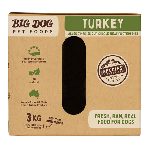 Big Dog Turkey Raw Dog Food 3kg