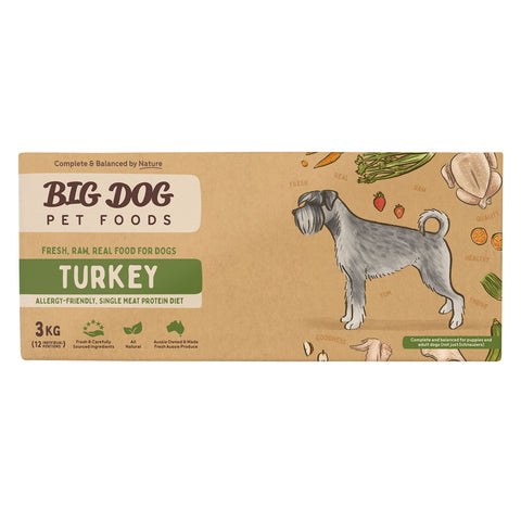 Big Dog Turkey Raw Dog Food 3kg