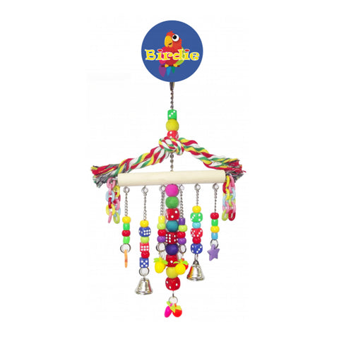 Birdie Hanger with Beads, Dice and Plastic Chain Bird Toy Large