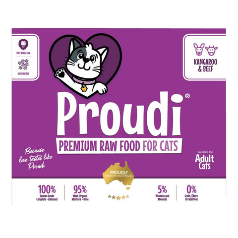 Proudi Premium Kangaroo & Beef Raw Cat Food 1.08kg