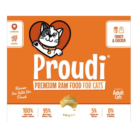 Proudi Premium Turkey & Chicken Raw Cat Food 1.08kg