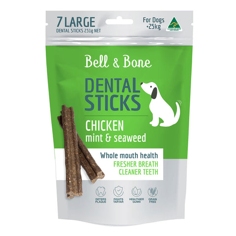 Bell & Bone Chicken, Mint & Seaweed Dental Dog Treats 7pc