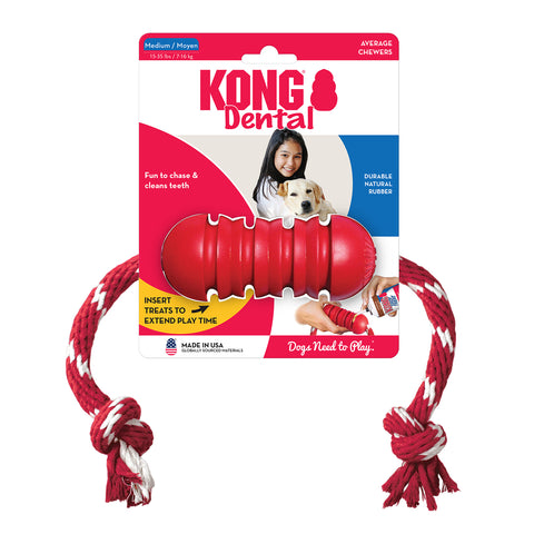 KONG Dental with Rope Dog Toy