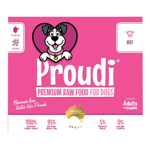 Proudi Premium Beef Raw Dog Food 2.4kg