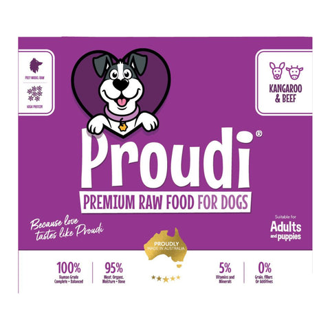 Proudi Premium Kangaroo & Beef Raw Dog Food 2.4kg