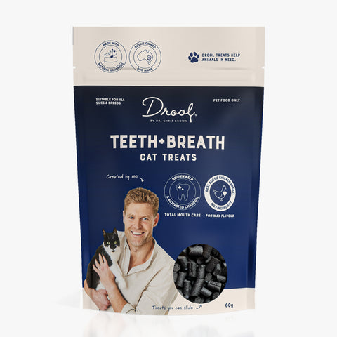 Drool By Dr Chris Brown Teeth + Breath Cat Treats 60g