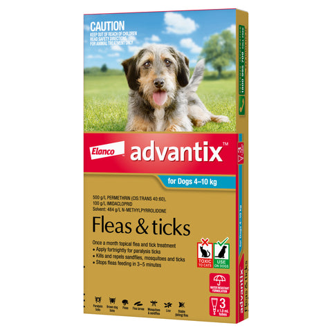 Advantix Flea & Tick Treatment for Medium Dogs 4-10kg 3 Pack