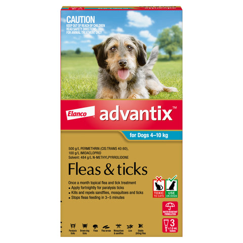 Advantix Flea & Tick Treatment for Medium Dogs 4-10kg 3 Pack