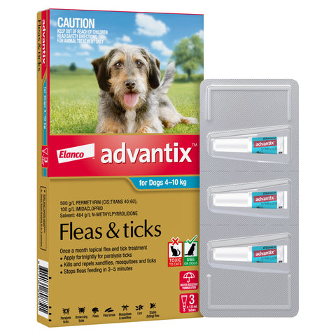 Advantix Flea & Tick Treatment for Medium Dogs 4-10kg 3 Pack