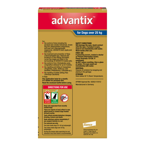 Advantix Flea & Tick Treatment for Extra Large Dogs 25kg+