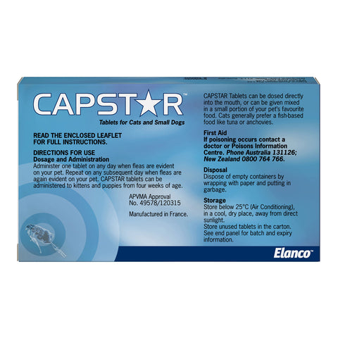 Capstar Flea Treatment for Cats & Small Dogs 0.5 - 11kg 6 Pack