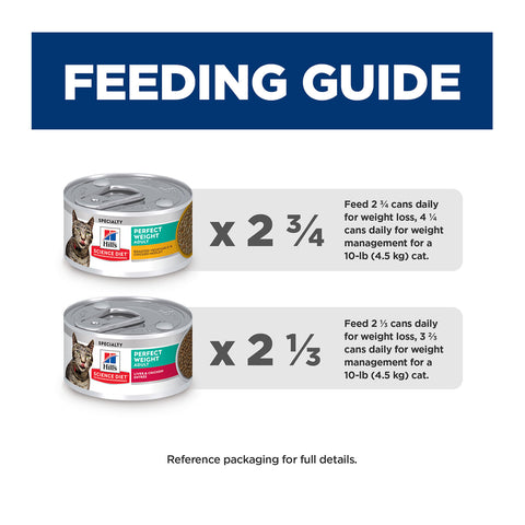 Hills Science Diet Perfect Weight Variety Pack Adult Canned Cat Food 12 x 82g