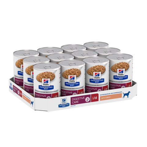 Hill's Prescription Diet I/D Digestive Care Turkey Flavour Canned Dog Food 12x370g