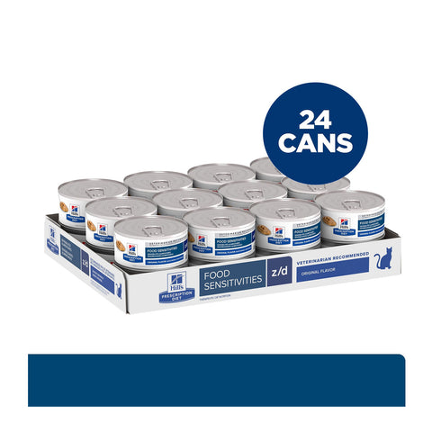 Hill's Prescription Diet Z/D Skin / Food Sensitivities Original Flavour Canned Cat Food 24x156g