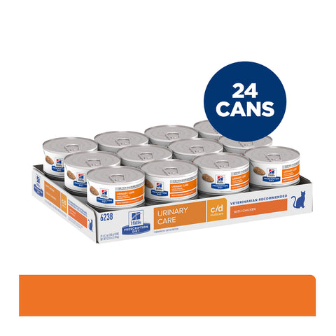 Hill's Prescription Diet C/D Multicare Urinary Care Chicken Canned Cat Food 24x156g