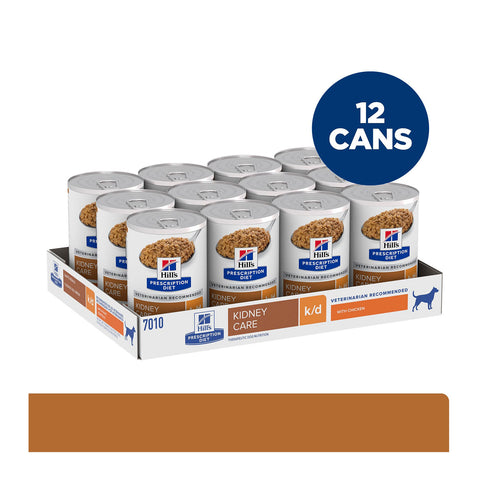 Hill's Prescription Diet K/D Kidney Care Chicken Flavour Canned Dog Food 12x370g