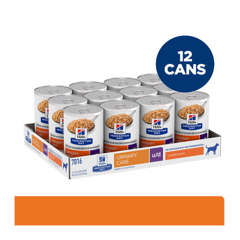 Hill's Prescription Diet U/D Urinary Care Chicken Flavour Canned Dog Food 12x370g