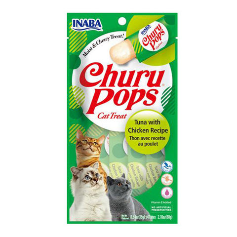 Inaba Churu Pops Chicken & Tuna Cat Treats 4pk