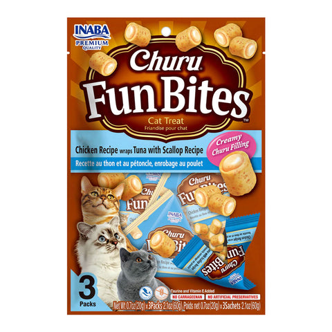 Inaba Churu Fun Bites Tuna & Scallop Cat Treats 3pk