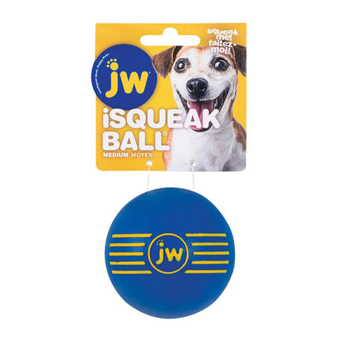 JW iSqueak Ball Rubber Dog Toy - Assorted Colour