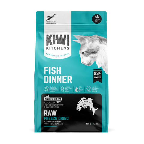 Kiwi Kitchens Raw Freeze Dried Fish Dinner Adult Cat Food