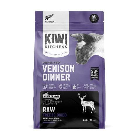 Kiwi Kitchens Raw Freeze Dried Venison Dinner Adult Cat Food