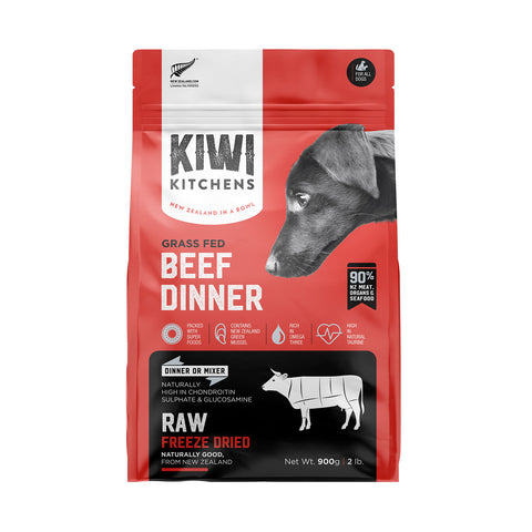 Kiwi Kitchens Raw Freeze Dried Beef Dinner Adult Dog Food